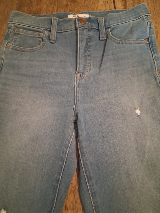 Madewell 10" High Rise Jeggings Distressed Light Wash 24 - Picture 2 of 6